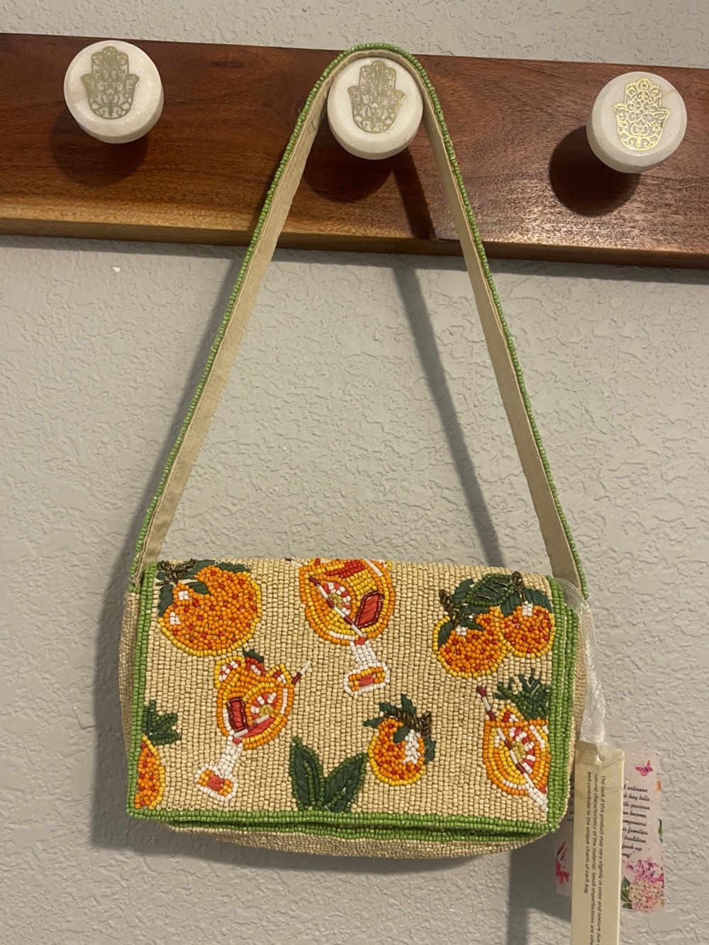Viral Beaded Bag - Oranges & Mimosas Shoulder Bag - vacation vibes!